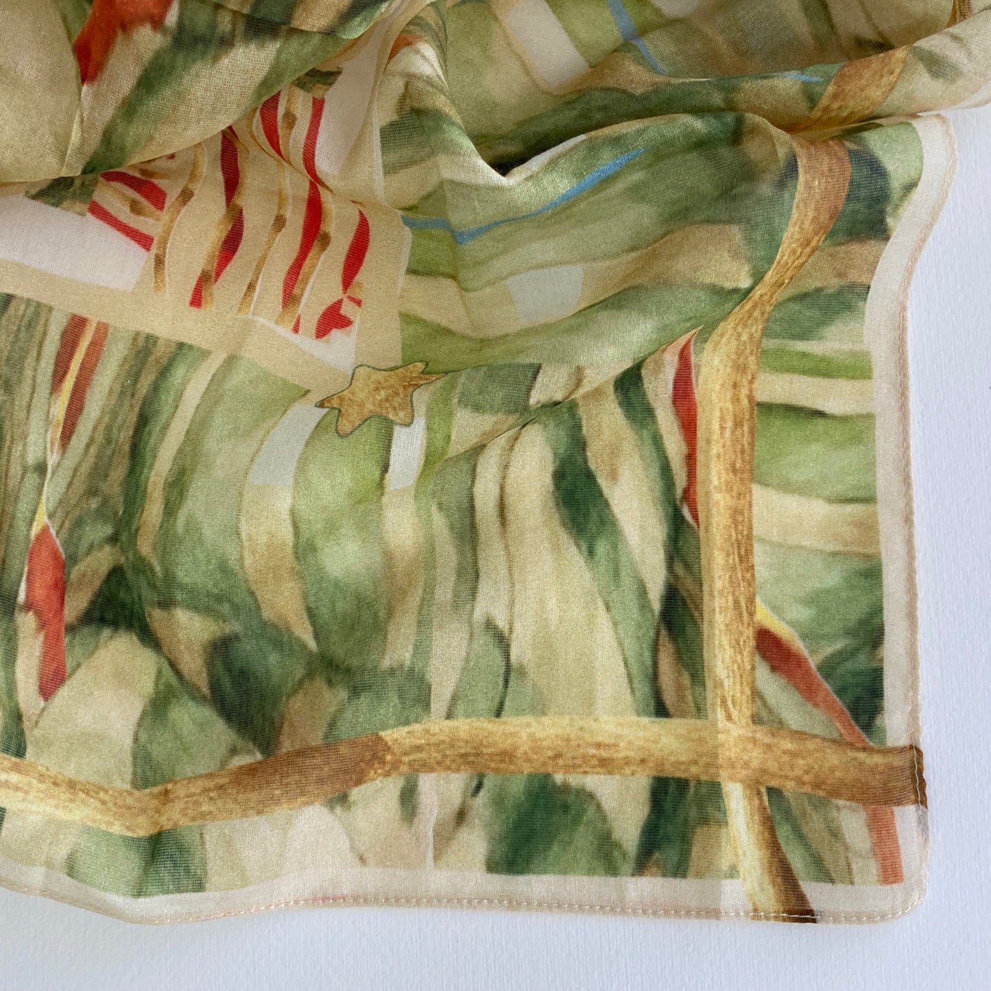 Scarf 66, "Stripes, Ribbons" in Cotton+Linen