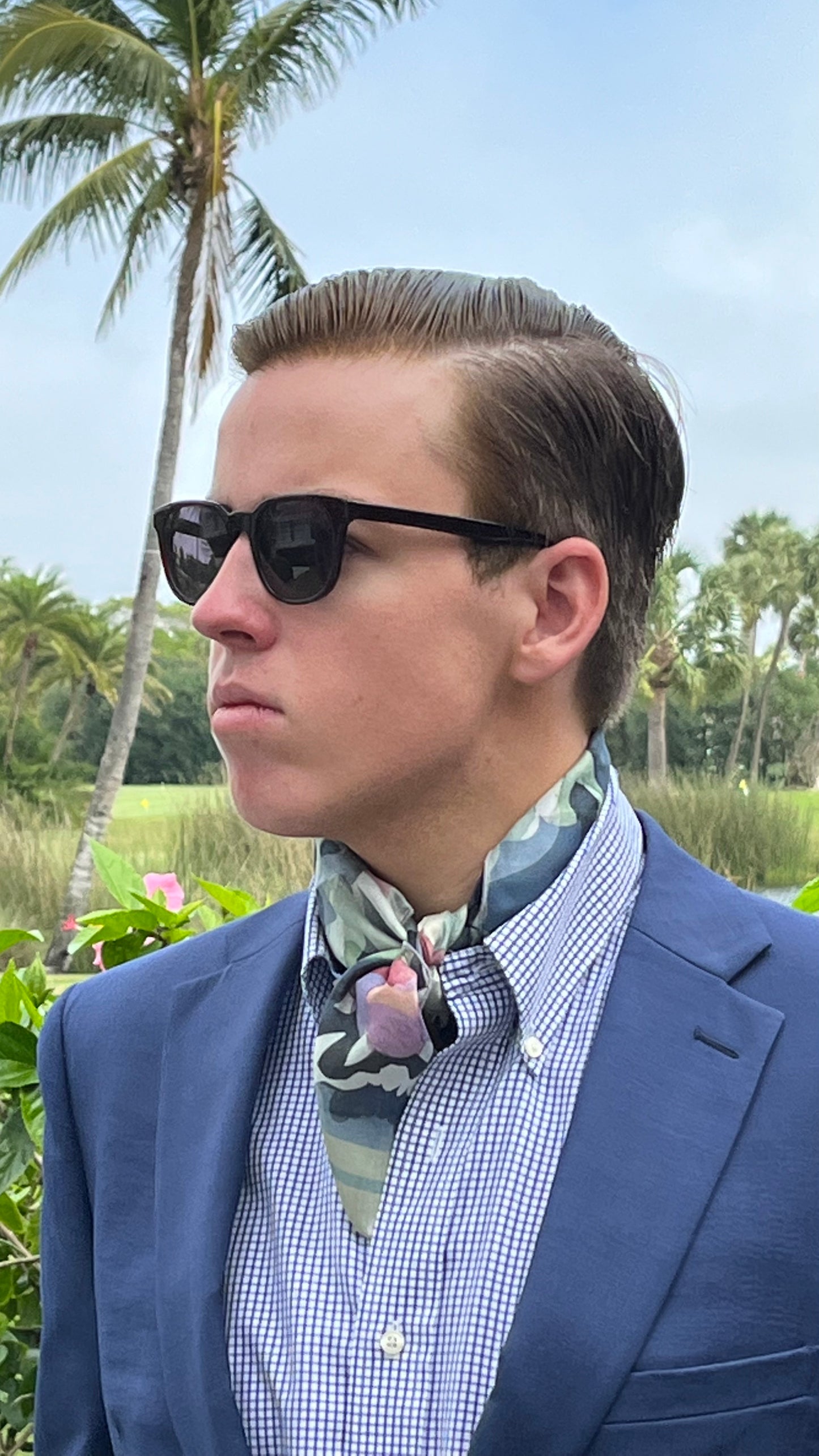 Scarf 6, "Thistle" in Habotai Silk