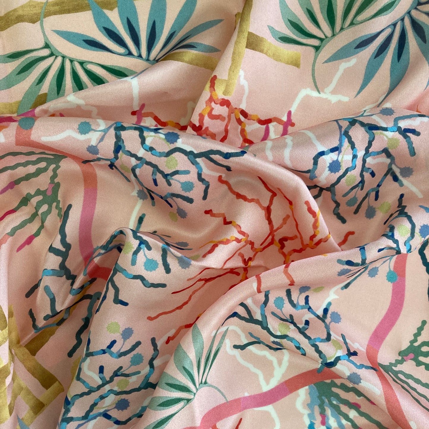 Scarf 62, "Coral" in Habotai Silk