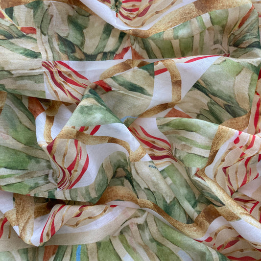 Scarf 66, "Stripes, Ribbons" in Cotton+Linen