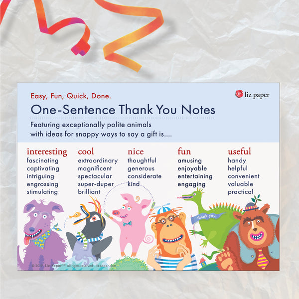 Kids' 1-Sentence Thank you Notes
