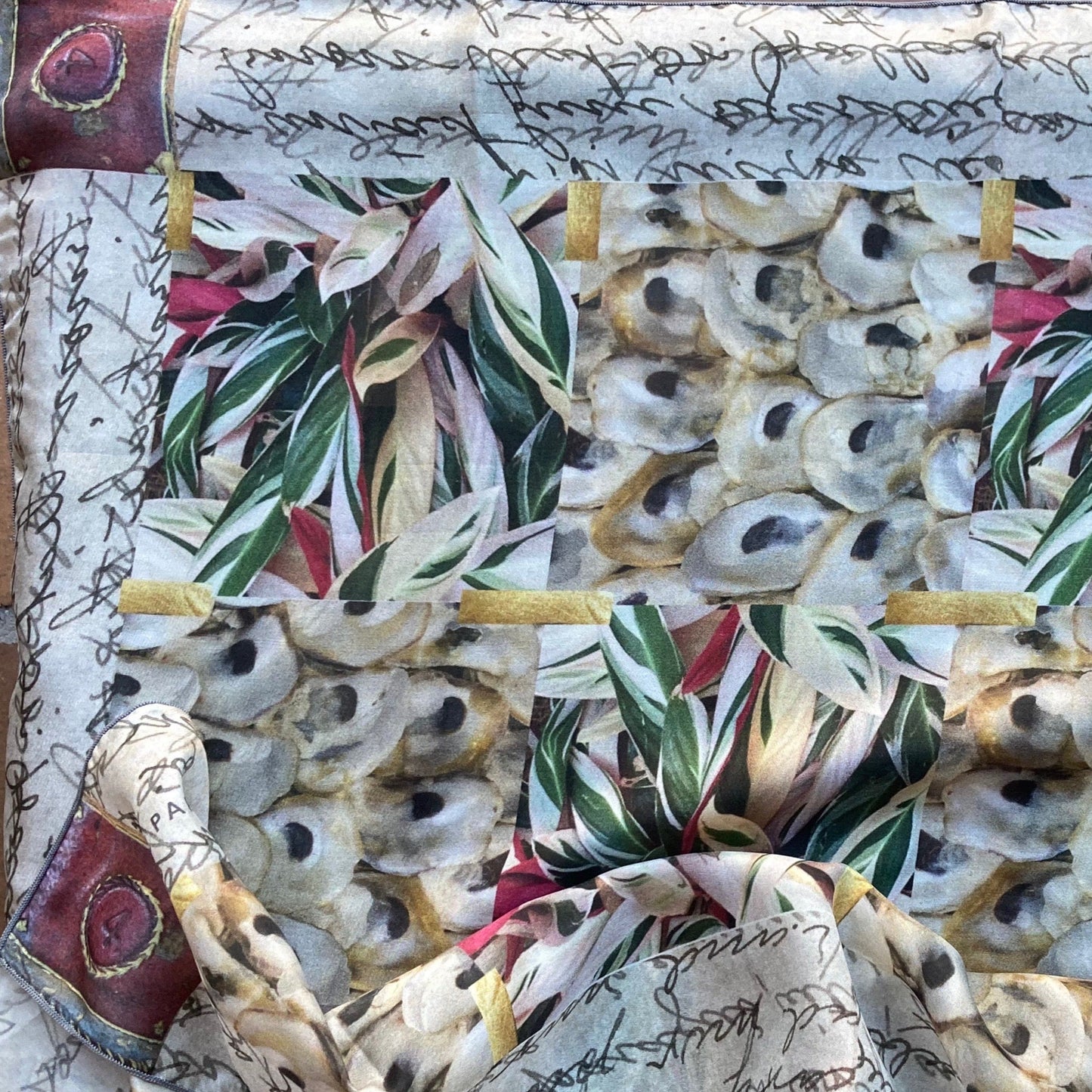 Scarf 7, "Manuscript" in Habotai Silk
