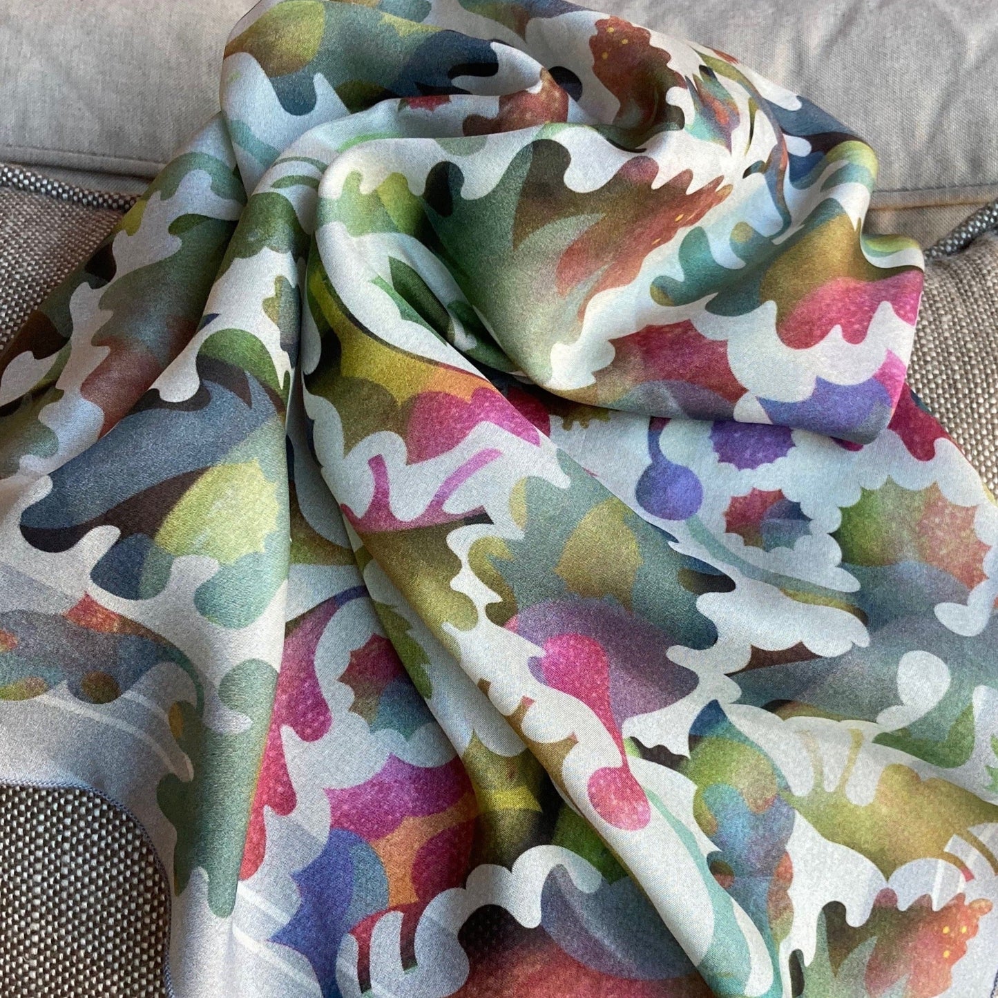 Scarf 2, "Gust" in Habotai Silk