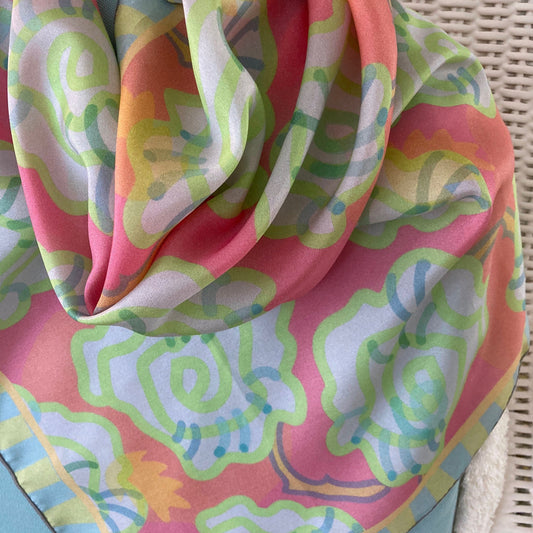 Scarf 16, "Porch" in Habotai Silk