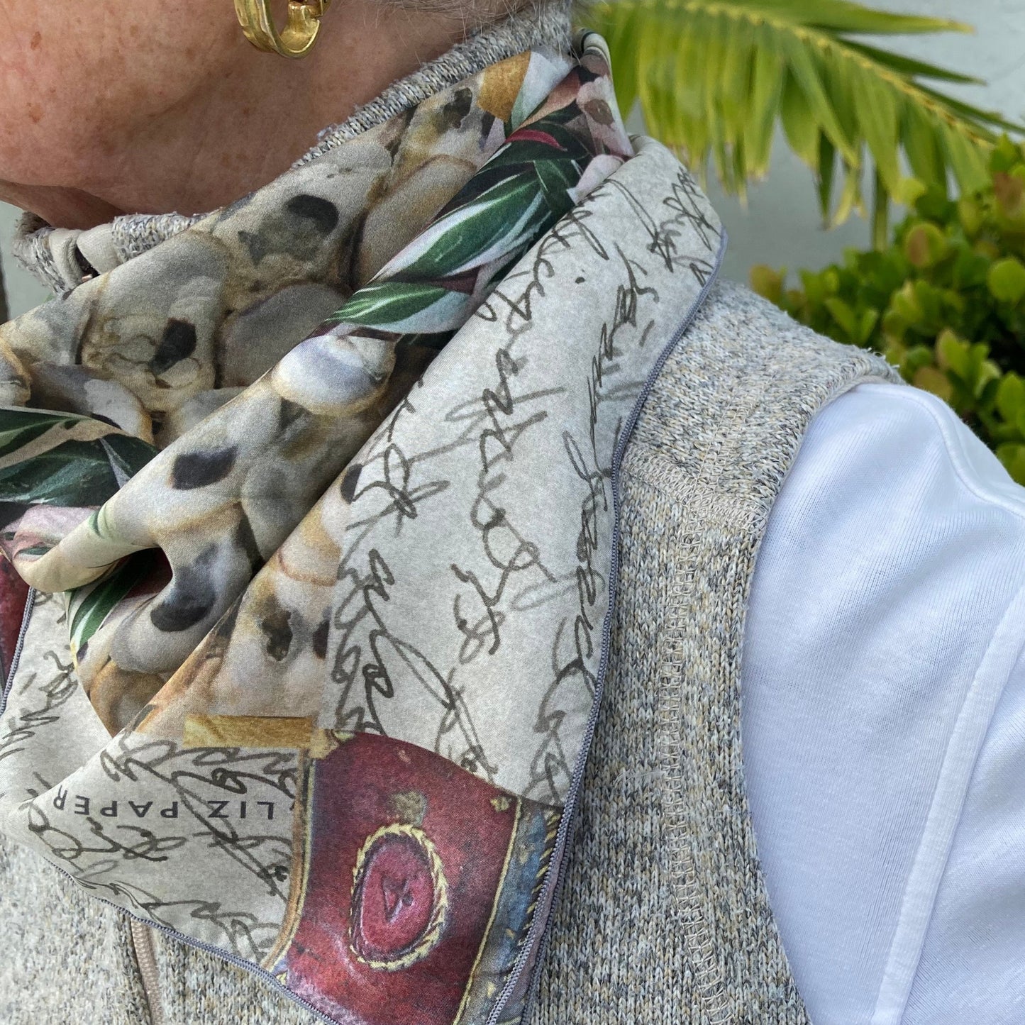 Scarf 7, "Manuscript" in Habotai Silk