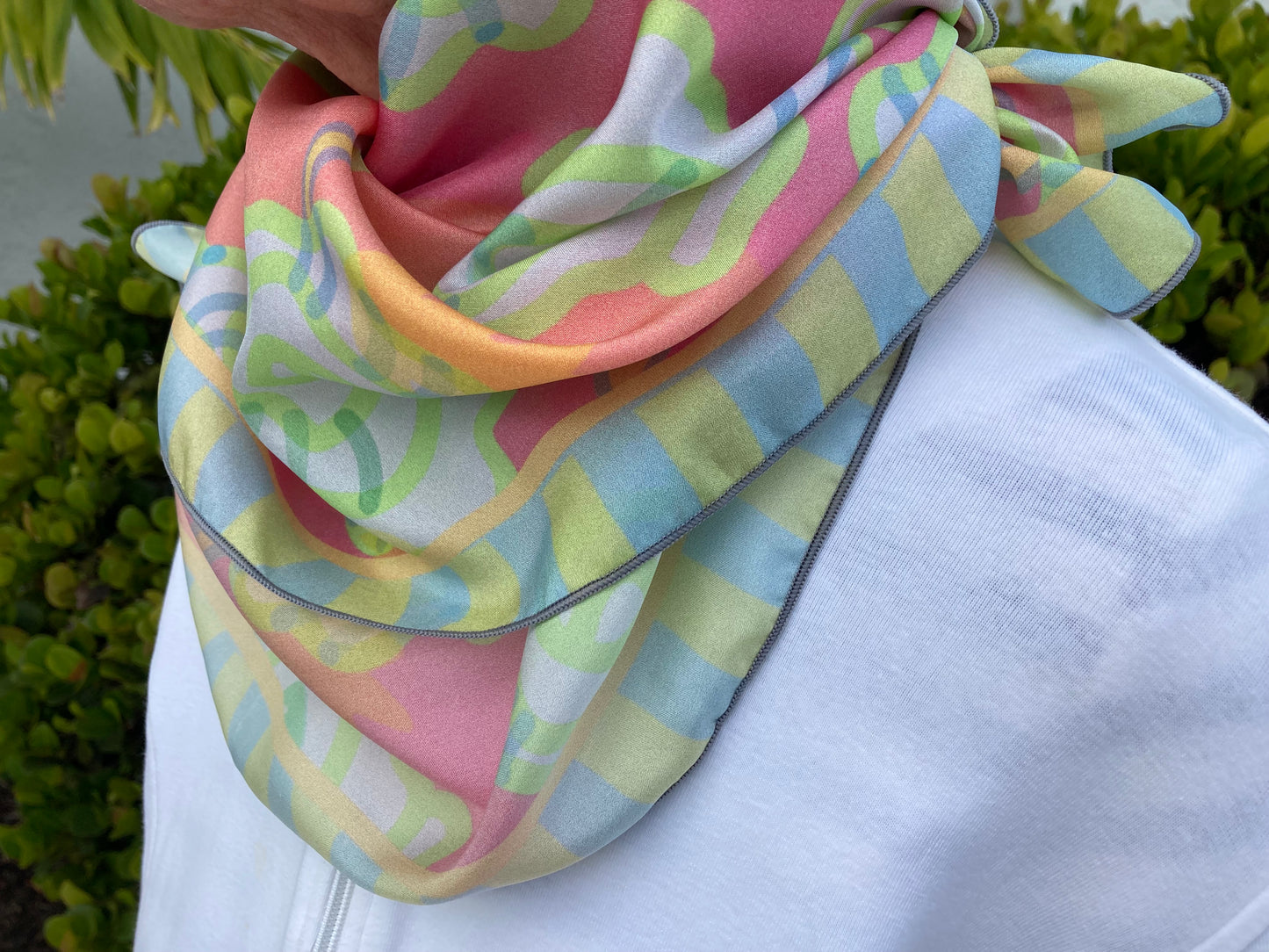 Scarf 16, "Porch" in Cotton+Linen